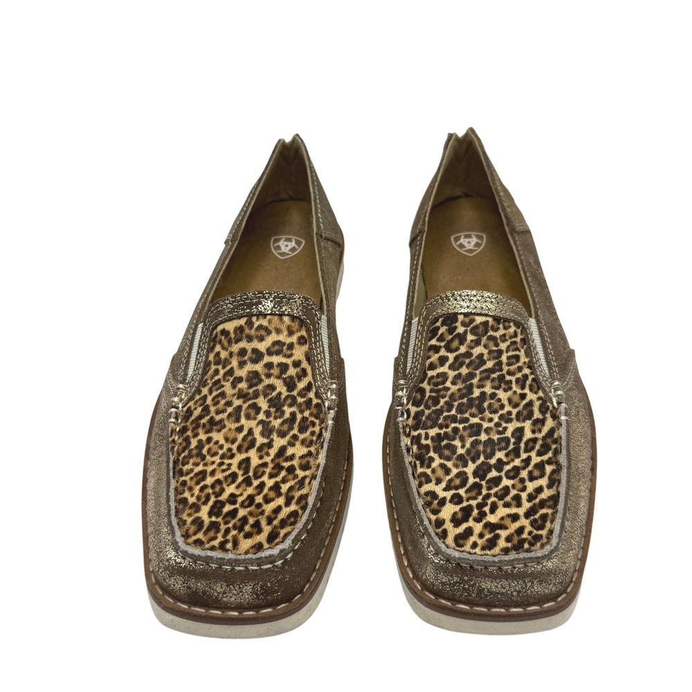 Ariat Easy Flex Cruiser Womens 8.5B Leopard Metallic Leather Slip On Shoes